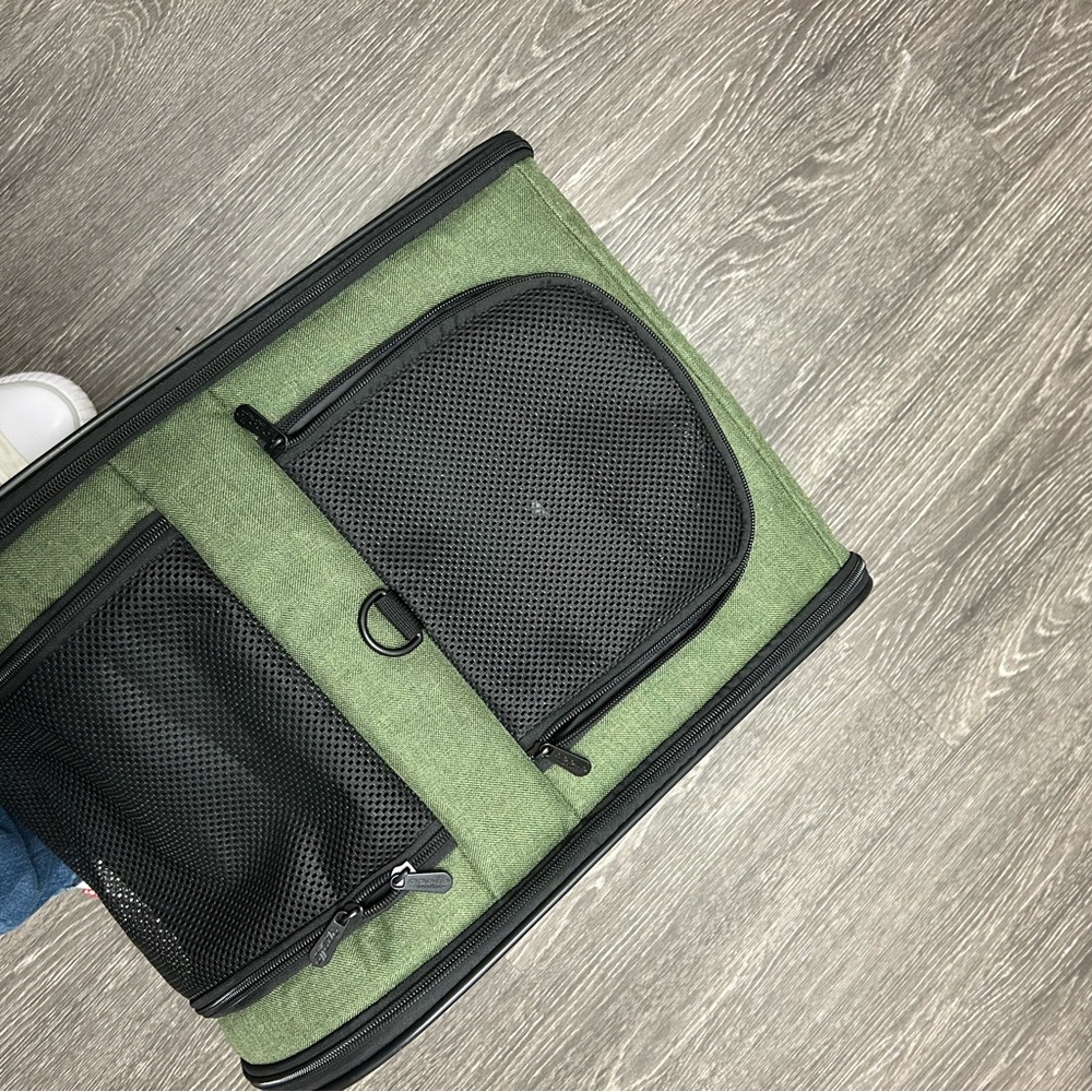 Green and Black pet travel backpack
